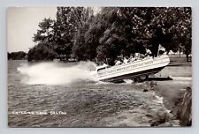 RPPC Amphibious Vehicle on Lake Dalton Wisconsin, Vintage Real Photo M1 picture