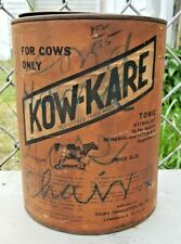 Vintage Kow-Kare Tonic Tin Can Cow Graphic Veterinary Dairy Association Farming picture