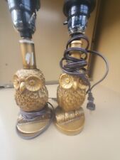 Vtg  Large Woodland Owl Electric Table Lamp Rare picture