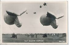 RAF Balloon Barrage,  England.  Real Photo WWII Military postcard picture
