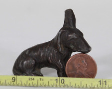 Antique Paperweight Mini Scottish Terrier one Ear Up Heavy Lead Dog Figure Japan picture