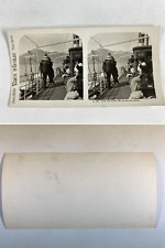Lipari Islands, Passenger on a Ship, In View Salina Island, Vintage Silver PR picture