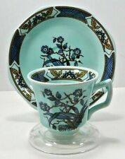 Vtg Adams Wedgwood Calyx Ware Ming Toi Blue Demitasse Cup and Saucer 1969 Pretty picture