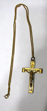 Vintage Lourdes France Jesus on the Cross Holy Water  Necklace picture