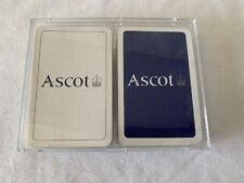 Royal Ascot Playing Cards Deck Pair In Original Container Blue White Crown picture