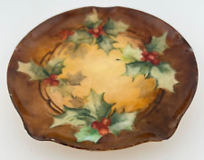 RARE VTG THOMAS BAVARIAN CHRISTMAS ASHTRAY Porcelain Mistletoe Holly Berries 5