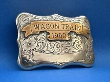 RARE Vintage 1962 Wagon Train Diablo Sterling Silver Trophy Banner Belt Buckle picture