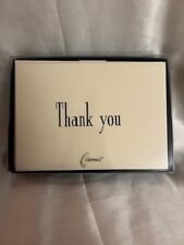 CRANE THANK YOU NOTES, 10, NAVY ON ECRUWHITE KID FINISH, VINTAGE, NEW IN BOX picture