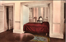 Postcard Monticello Home Of Thomas Jefferson Bedroom He Died In 7-4-1828 picture