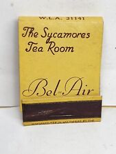 1940's The Sycamores Tea Room Stone Canyon Road Bel Air Calif Matchbook Cover picture