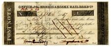 Post Note for Morris and Essex Railroad Co. - Obsolete Notes - Paper Money - US  picture