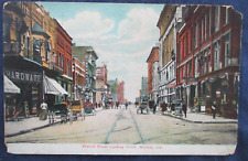 1910 Muncie Indiana Walnut Street Postcard & Cancel picture