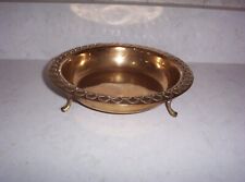 Brass Container Bowl Dish Footed 3 Legs Made in India picture
