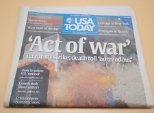 Newspaper World Trade Center Bombing Act of War Terrrorist USA Today Sep 12 2001 picture