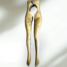 ANTIQUE HEAVY BRASS RISQUE NUT CRACKER IN THE SHAPE of WOMAN'S LEGS 1960s picture