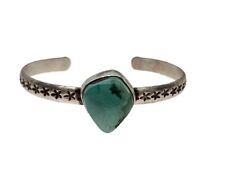 CE Chris Etsitty Native American Sterling Silver 925 Turquoise Cuff Bracelet picture