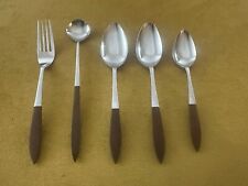 (5) Pieces Forks & Spoons Faux Wood Epic Forged Stainless EPS10 Japan — Canoe picture