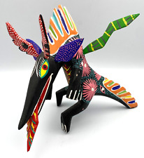 Mexican Folk Art Alebrije Lizard Alien Painted Wood Figurine Ignacio Ojeda HTF picture
