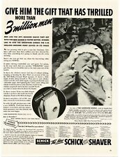 1941 Schick Colonel Electric Razor Shaver Santa Claus Shaves Vintage Print Ad picture