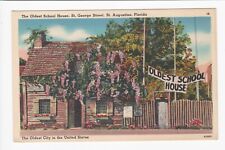 The Oldest School House St. George Street St. Augustine Florida Linen Postcard picture
