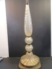 Vintage Murano Barovier & Toso MCM Glass Lamp Gold Controlled Bubbles picture