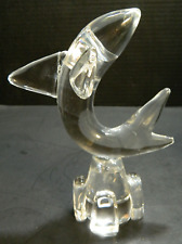 Steuben Sea Sprite Jumping Shark / Dolphin Crystal Figure 8.5