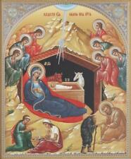Beautiful Russian Icon of the Nativity of our Lord Jesus Christ - Christmas Art picture