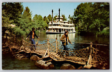 Disneyland Mark Twain Sternwheeler Floating Barrel Bridge Frontierland Postcard picture
