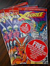 MARVEL Comics - (1991) - X-Men's X-Force #1 in Poly Bag Trading Card Included x3 picture