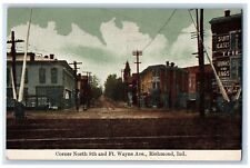 c1910's Corner North 8th And Fort Wayne Richmond Indiana IN Antique Postcard picture