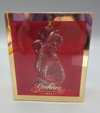 GORHAM  Lead Crystal  Holiday Christmas Cat Ornament Kitty  Ribbon Made Germany picture