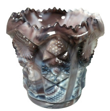 Imperial Glass Toothpick Holder Purple Slag Art Glass Votive Holder Bellaire picture