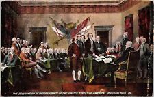Declaration Independence USA Philadelphia PA Pennsylvania Antique Postcard WOB picture