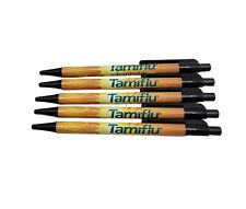Lot Of 5 Tamiflu Drug Rep Pharmaceutical Promo Advertising Click Black Ink Pens picture