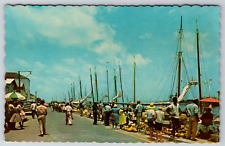 c1960s Nassau in the Bahamas Market Day Sailboats Vintage Postcard picture