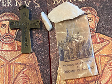 RARE VINTAGE LOT RELICS  : sacred Candoglia's marble Milan's Cathedral + Cross  picture