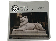 Vintage New York Public Library Fridge Refrigerator Souvenir Magnet Marble Lion picture
