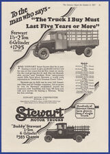 Vintage 1927 STEWART Motor Trucks 1-1/2 Ton 1 Ton Buddy Truck 20's Print Ad picture