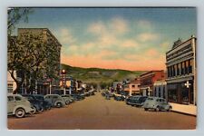 Raton NM-New Mexico Second Street, Hotel Shops Period Cars Vintagec1953 Postcard picture