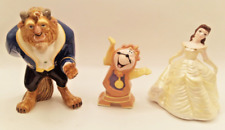 3 Walt Disney Company Schmid Beauty & the Beast w/Clock Ceramic Figurines 1992 picture