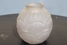 c 1920's FRENCH ART DECO LARGE AUTHENTIC VASE- FROSTED GLASS- DESIGNED picture