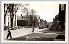 RPPC Postcard Upper Main St. Brattleboro Vermont *C5815 picture