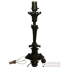 Antique Art Nouveau Victorian Bronze/Brass Candlestick Table Lamp Base Floral picture