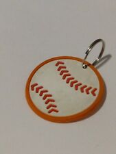 Novelty Baseball Keychain Charm Orange/White picture