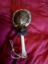 **AWESOME   NATIVE AMERICAN  HAND MADE  SHAMAN  CEREMONY RATTLE RED EAR SLIDER* picture