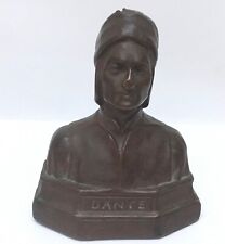 Antique Dante Bust Armor Bronze Co Clad Electroformed Bookend  picture