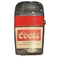 Vintage Scripto Vu-Lighter Coors Beer Advertising Red Band Chrome Top USA Made picture