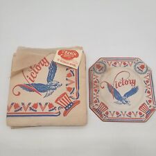 V For Victory Decorated Napkins & Paper Plate - Rare WWII WW2 by Beach Products picture
