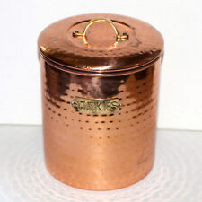 Hammered Copper Canister Cookies brass handle kitchen decor ODI P10 farmhouse picture