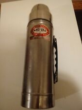 Vintage 70's Uno-Vac Unbreakable Stainless Steel Hot/Cold Thermos with cup cap picture